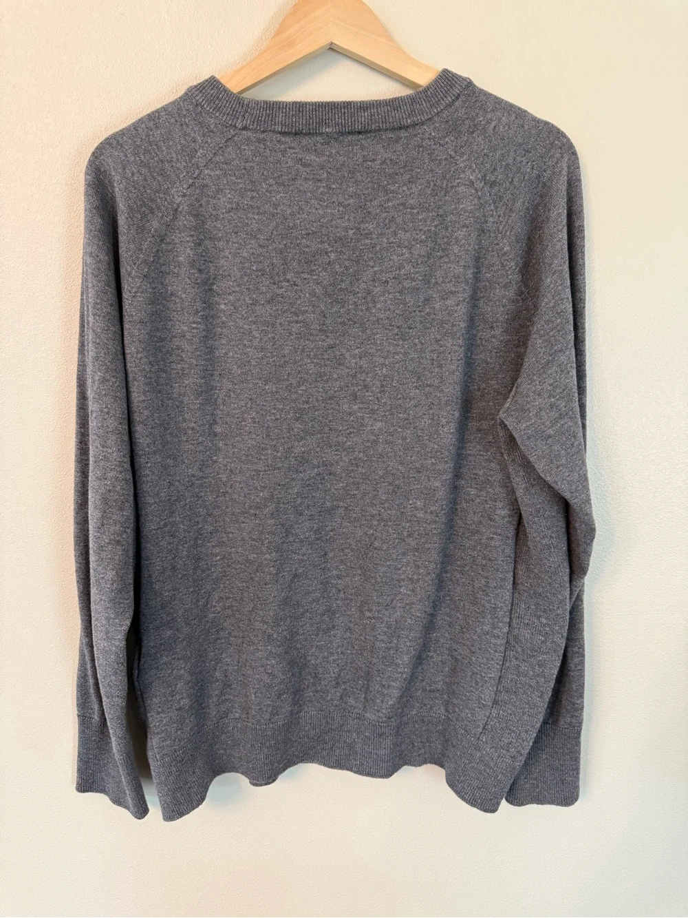 American Giant Merino Wool Cotton Crewneck Sweater Gray Size Large Made in USA